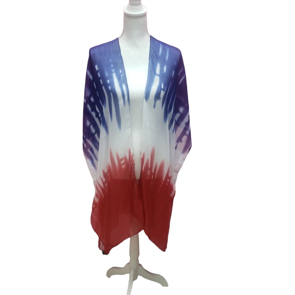 NWT Red White and Blue Coverup/Kimono